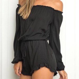 Brandy Melville John Galt Black Romper off the sho